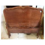 Vintage wood Twin size bed incl. headboard,