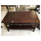 Wood coffee table with drawer