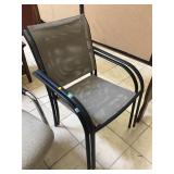 Pair of metal patio chairs