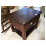 Solid wood end table