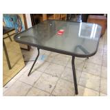 Metal Patio table w/glass top