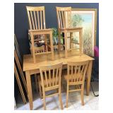 Wood High table w/6 chairs