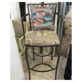 Metal bar stool w/padded seat