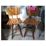 MCM Danish Slat wood barstools