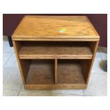 Wood side table, approx 24 inches long