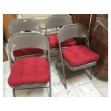 4 metal folding chairs