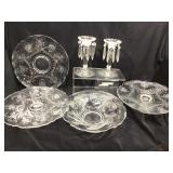 Vintage Heisey Etched Depression Glassware Orchid