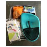 Tub of Assorted pool supplies