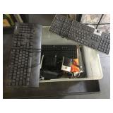 Dell Keyboard, & tub of Assorted computer