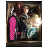 Box of assorted Dolls & more