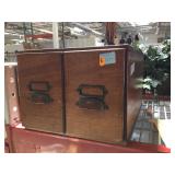 Wood storage cabinet