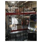 3 metal magazine racks, approx 82 inches tall