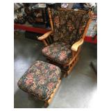 Wood rocking chair w/footrest