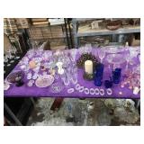 Table top assorted Depression Glass and Repros