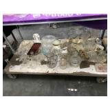 Table bottom assorted Depression Glass and Repros