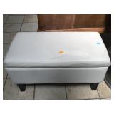 White storage bench, approx 31 inches long