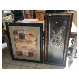 Pair of framed prints, approx 30x35.5 inches