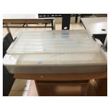 2 clear plastic storage trays, approx 43 inches