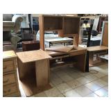 Wood desk w/hutch and and side, approx 48 inches
