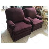 Pair of matching Maroon armchairs