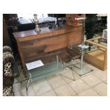 Glass top matching coffee table w/side tables,