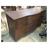 Wood buffet w/6 drawers, approx 21x62x36 inches