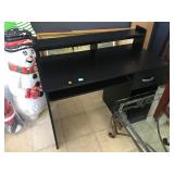 Black desk w/hutch, approx 42 inches long