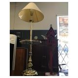 Metal floor lamp with tray and more, approx 56