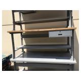 Metal workbench with drawer - wood top - 6 feet