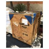 Wood shipping crate with contents - displays