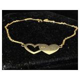 14K Gold Bracelet with hearts - Clasp needs