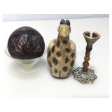 Martini Glass with ball & Giraffe candleholder