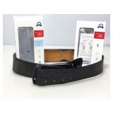 Leather belt with iphone battery cases and more.