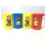 Four Walt Disney Productions Vintage Plastic Mugs