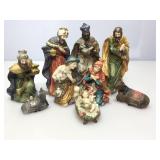 9 Porcelain Figures Nativity Set