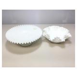 Fenton hobnail pie stand and bowl.