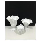 Pair of Fenton vases & more