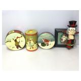 Scrooge door knocker with winter holiday painted