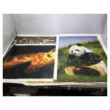 Seven Studio Art Paintings on Canvas of Animals.