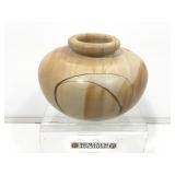 Petrified Wood Vase. 5inHx 6in W. Natural