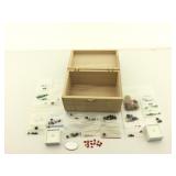 Assorted gems in box - M.O.P, Garnets, Quartz,