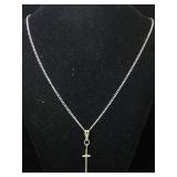 Sterling silver necklace with a cross pendant and