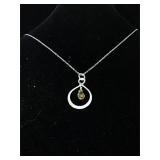 Sterling silver necklace with citrine and box 9.5