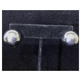 Sterling silver ball clip on earrings