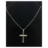 Sterling silver necklace with colored tanzanite