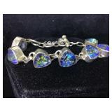 Sterling silver bracelet with multi-colored