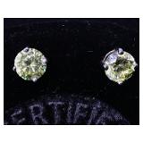 Sterling silver earrings with yellow tourmaline