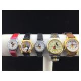 Lot of 5 Mickey Mouse watches