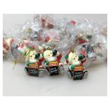 Coca cola Santa ornaments.