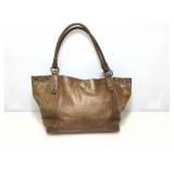 Frye Tobacco Leather Snap open Tote bag.
